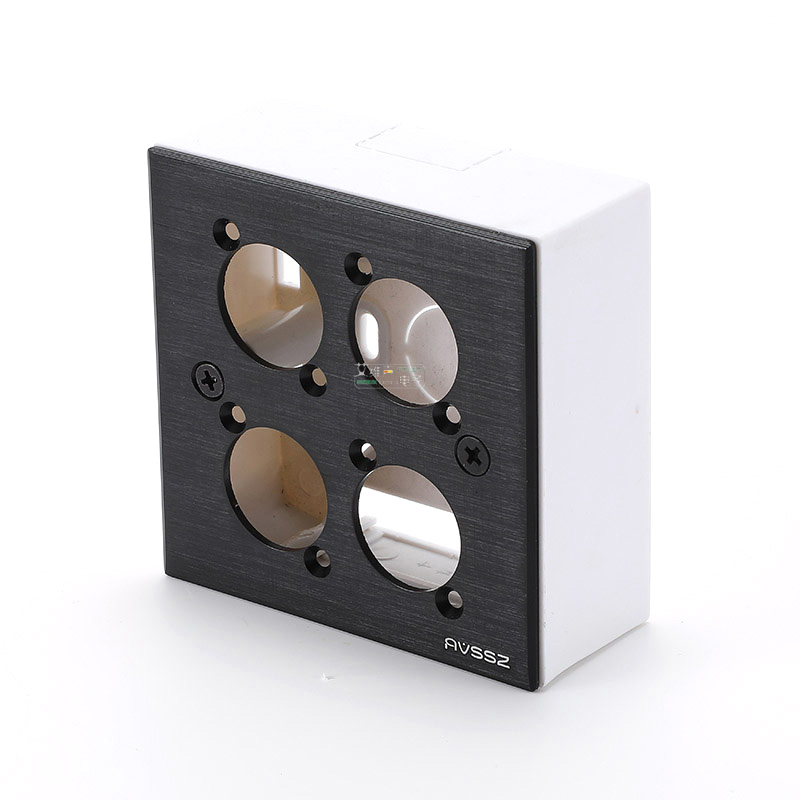 Panneau / plaque noir brossé à quatre trous (4 ports ) D-size - Acier inoxydable noir – Image 3