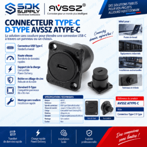 Connecteur Type-C D-size - USB 3.0 femelle-femelle