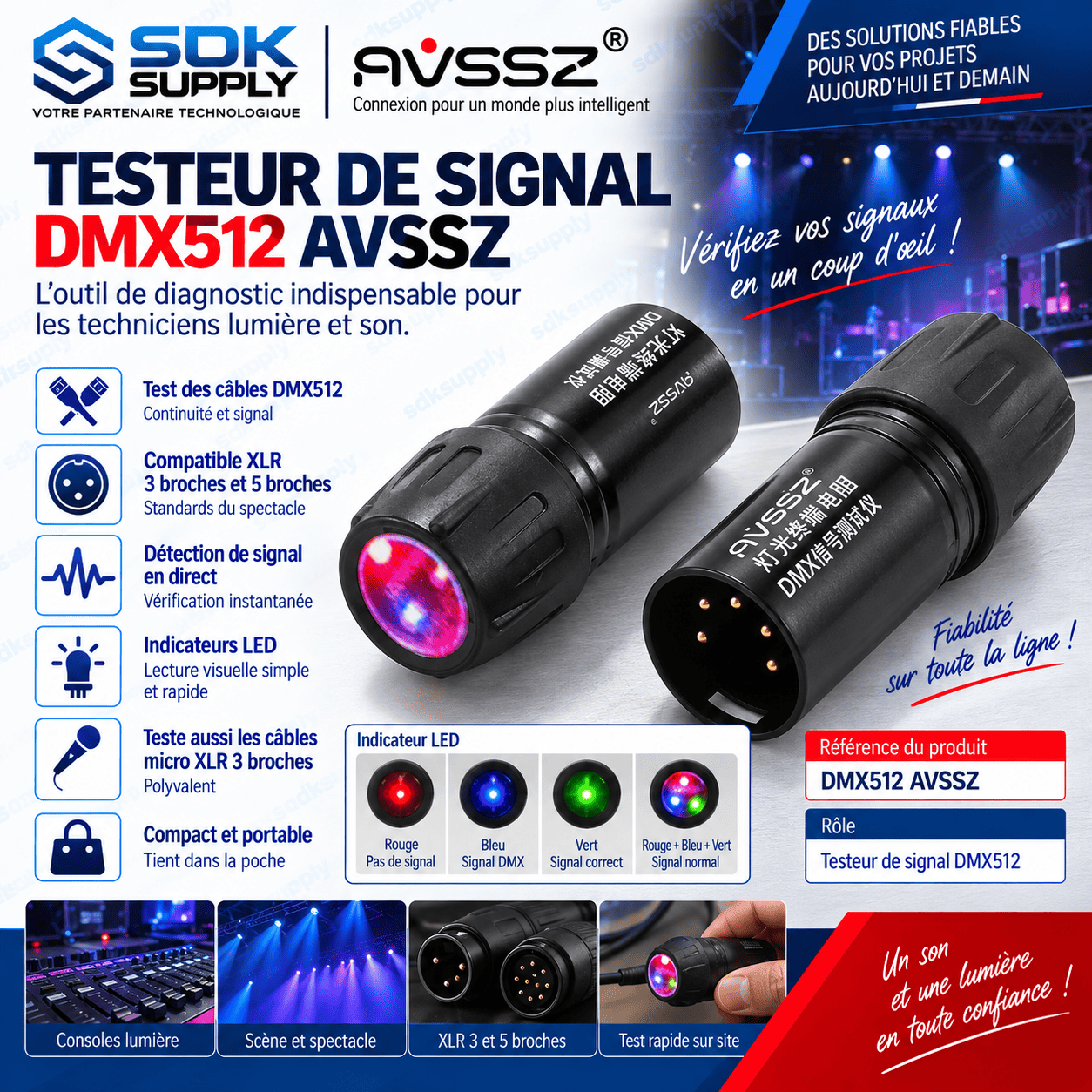 Testeur de Signal DMX512 AVSSZ