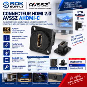 Connecteur HDMI 2.0 D-size - Femelle-femelle