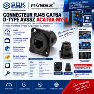 Connecteur RJ45 Cat6A D-Type AVSSZ ACAT6A-MY-B