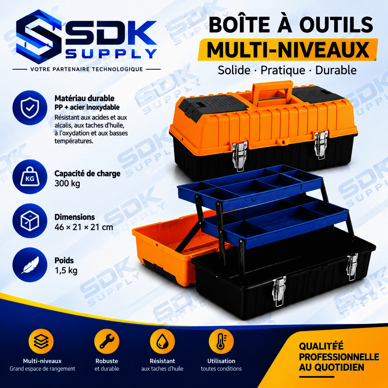 Boîte à outils en PVC