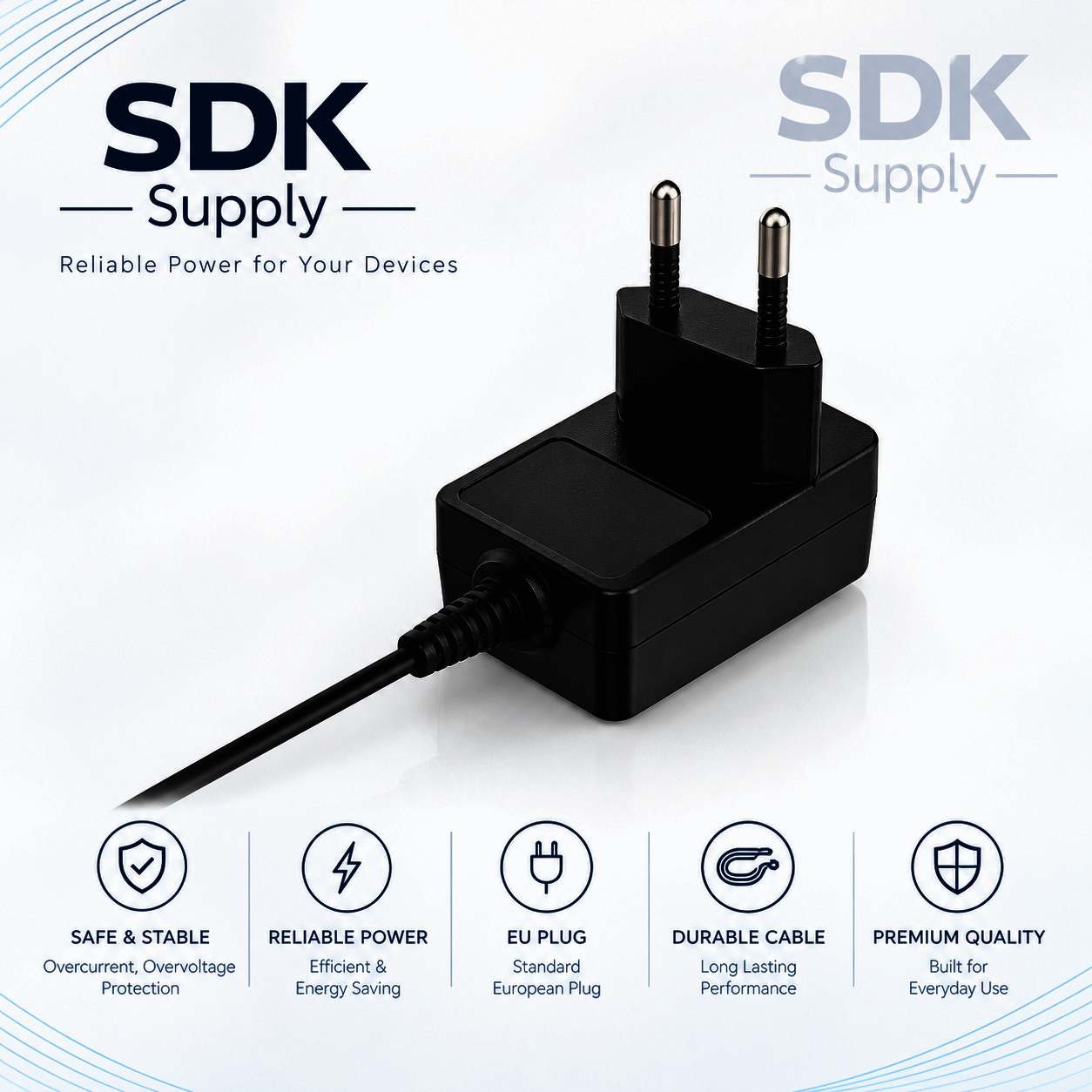 Adaptateur secteur européen DC 12 V / 1 A