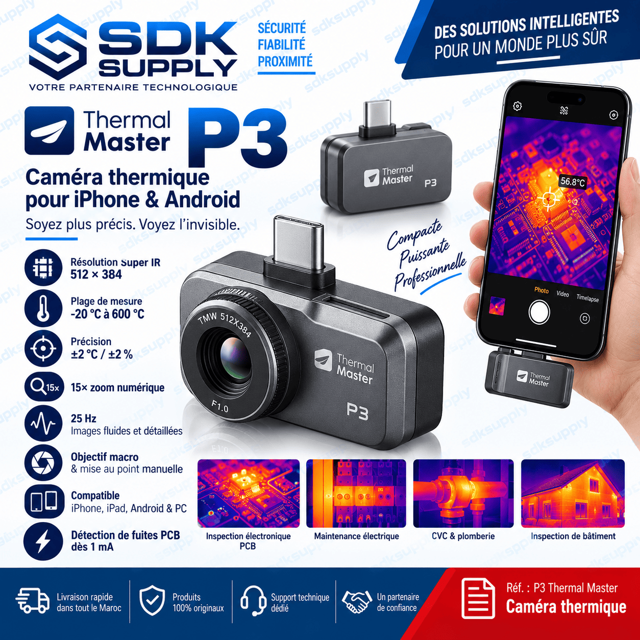 thermal master P3 Thermal Camera - Caméra thermique pour iPhone et android